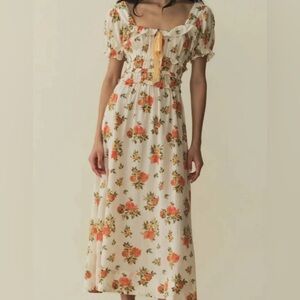 Doen Clarinet Dress Orangerie Floral Size XL